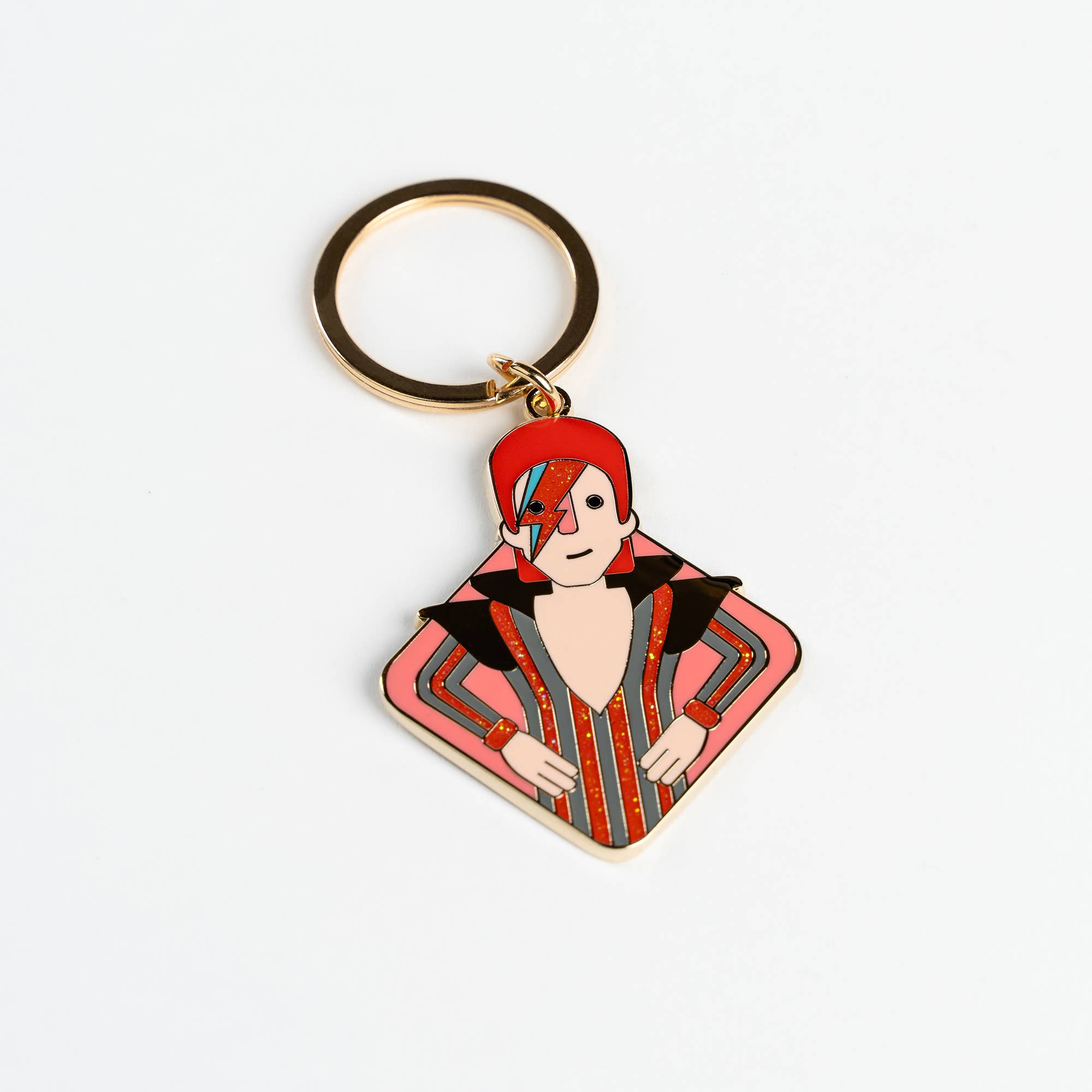Bowie Key Ring - London Music Keychain Icon Gift Stardust