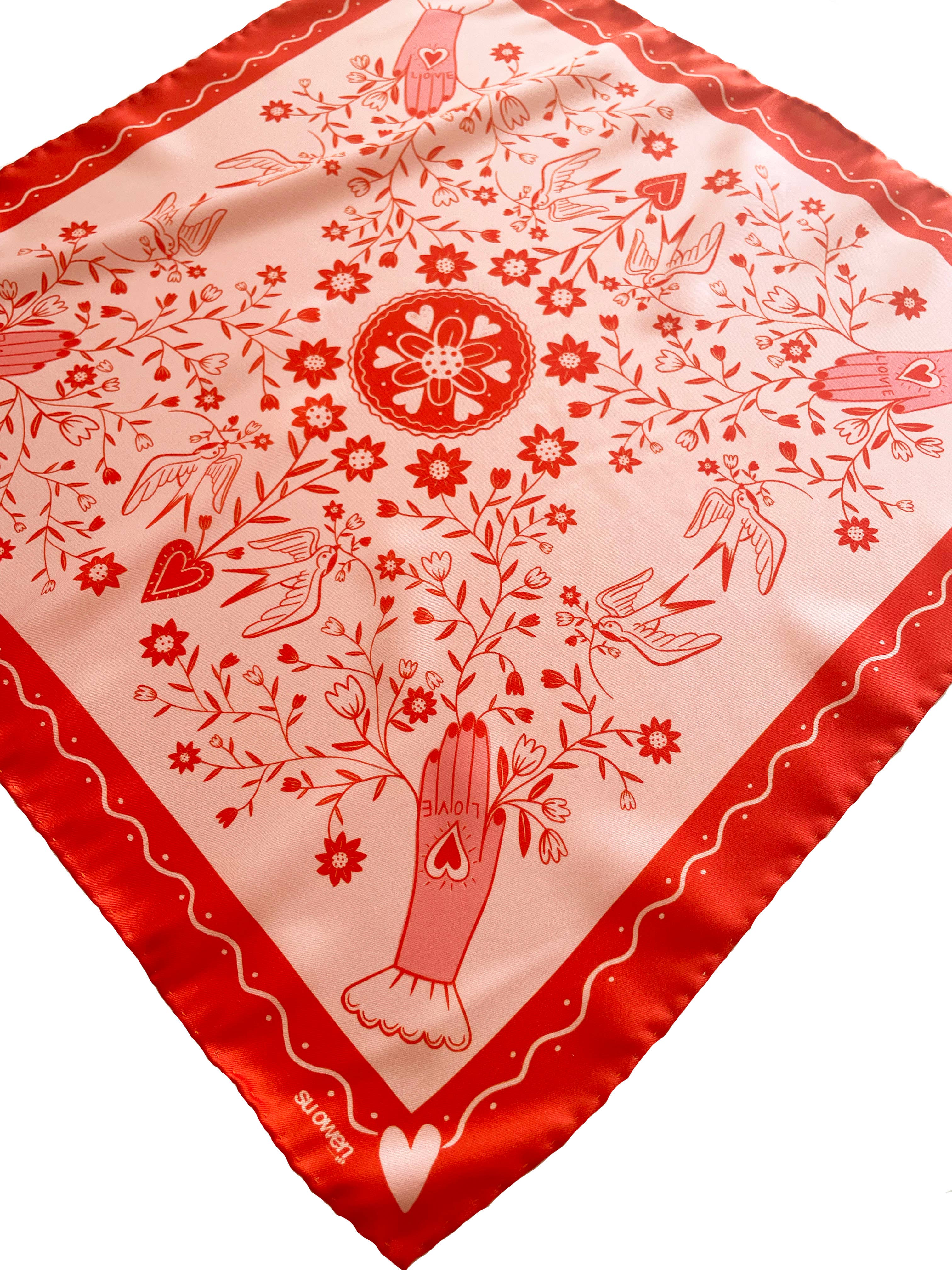 Gift of Love Eco Silk Pocket Square / Eco Silk Neckerchief