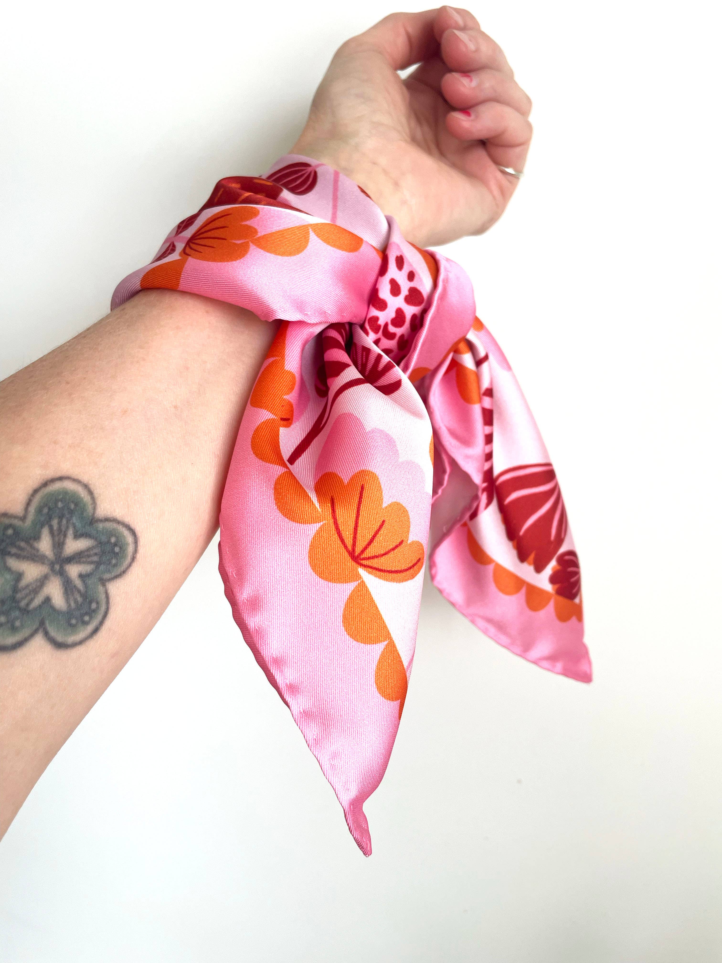 Folk Festival Flowers Scarf/Neckerchief/Pocket Square