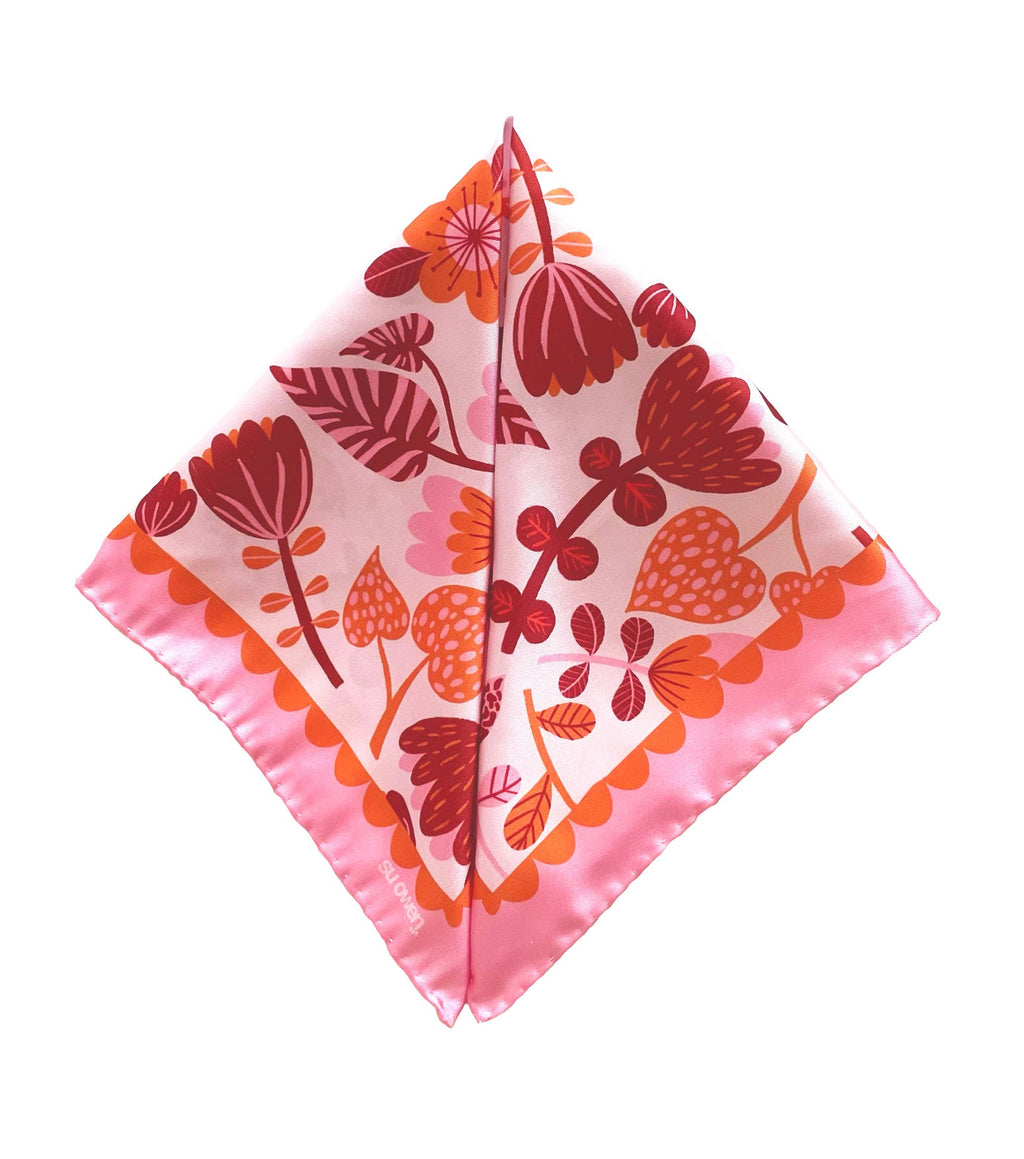 Folk Festival Flowers Scarf/Neckerchief/Pocket Square