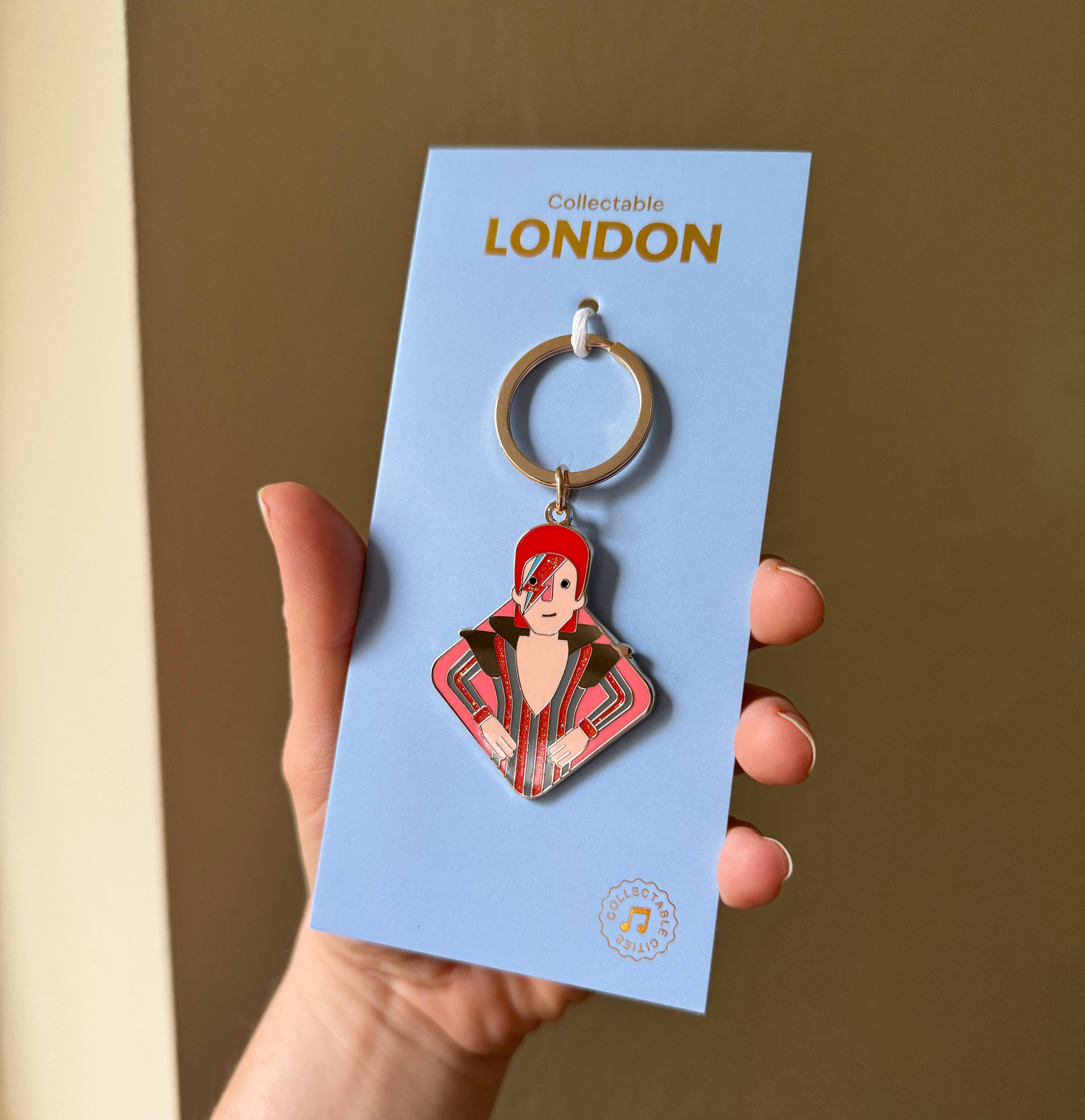 Bowie Key Ring - London Music Keychain Icon Gift Stardust