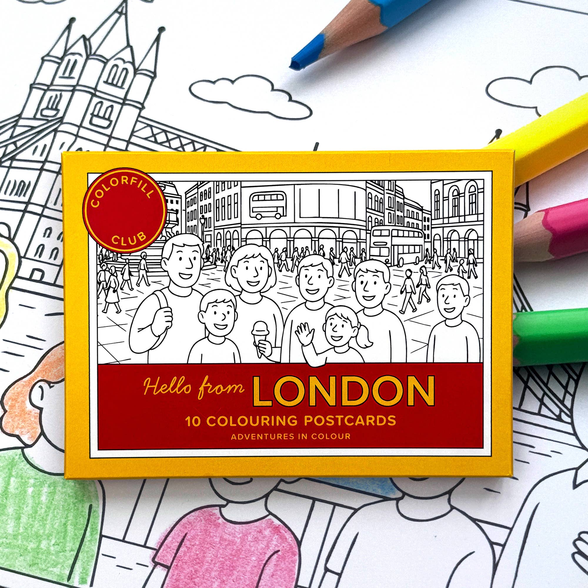 London Colouring Postcards + Plantable Pencils + Sharpener