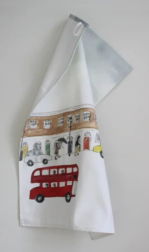 Helen Beard - Tea Towel - London Life - Organic Cotton