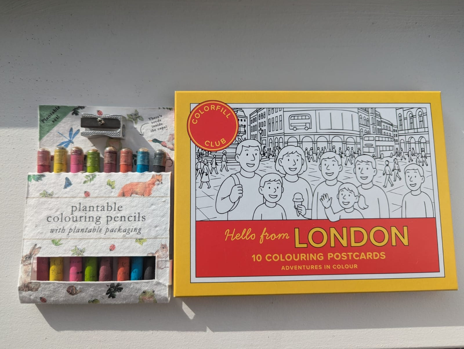 London Colouring Postcards + Plantable Pencils + Sharpener
