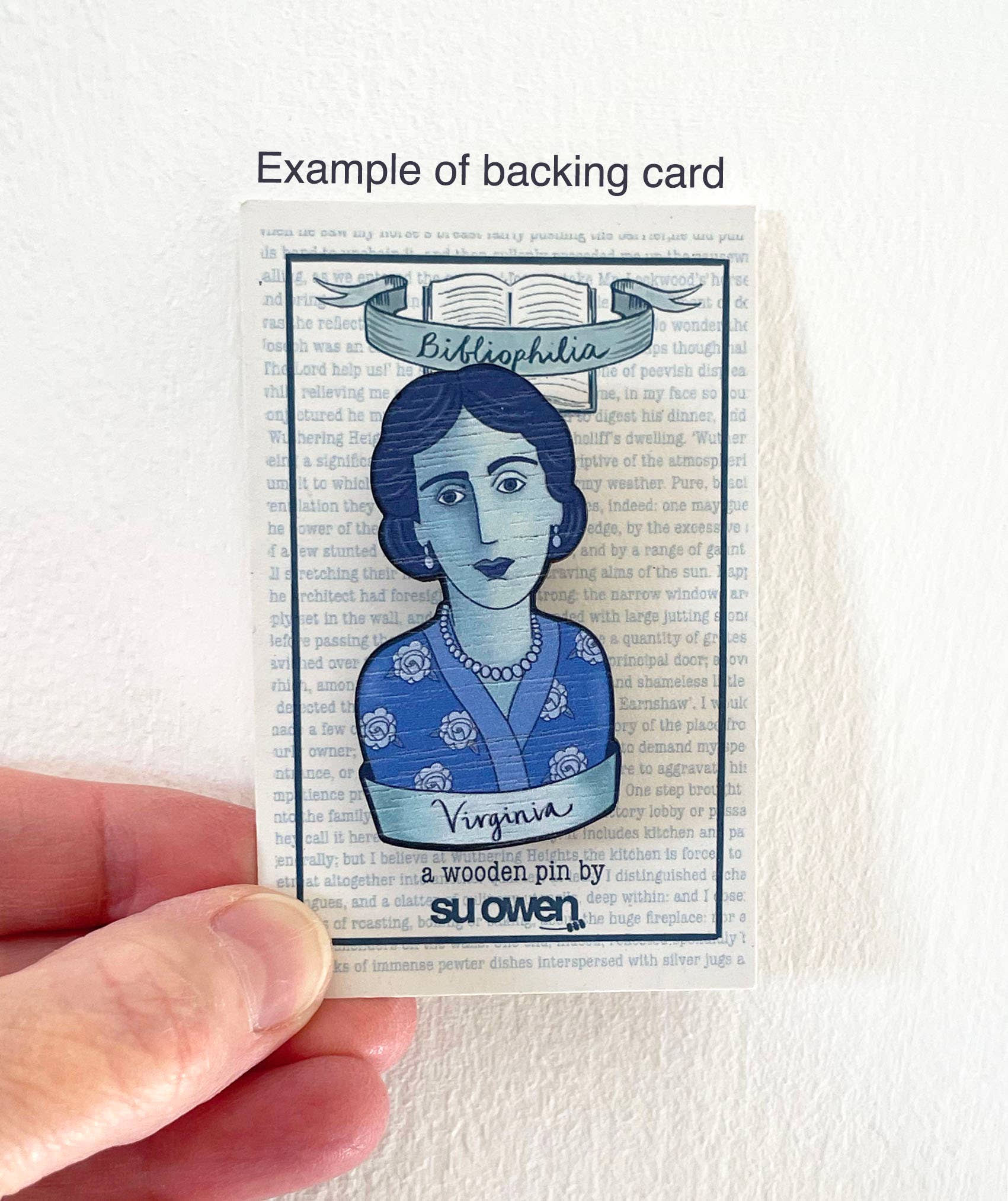 Charles Dickens - Wooden Book Lovers Pin Brooch