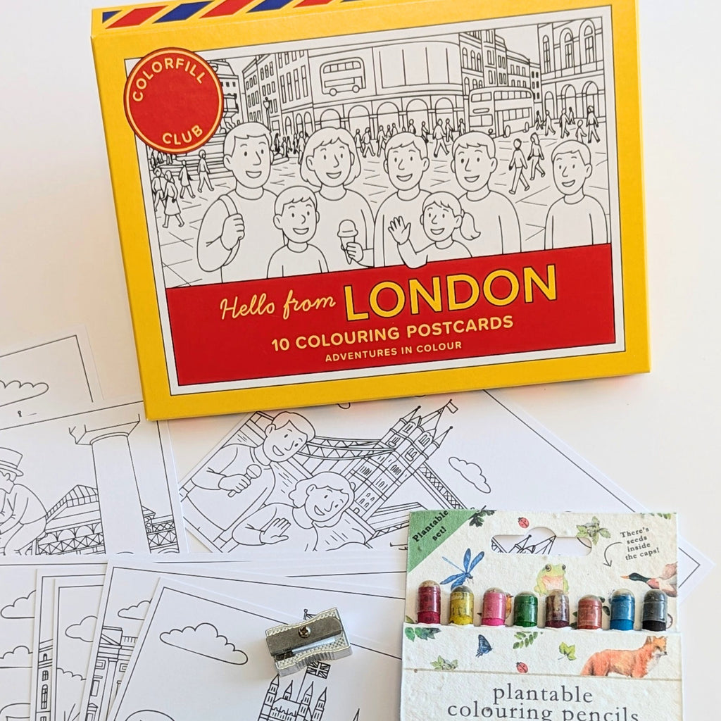 Kids Correspondence: London Postcards + Plantable Coloured Pencils